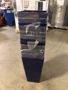 Lot of Vigoro 11.5 in. Harmony Medium Cobalt Blue Plastic Square Planter (11.5 in. L x 11.5 in. W x 20 in. H) (12 Pack)  Customer Returns See Pictures