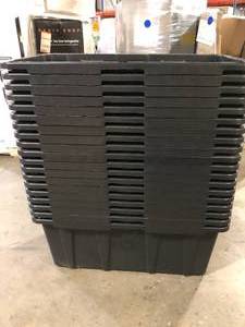 19 Pack of HDX 40 Gal. Tough Storage Tote in Black Customer Returns See Pictures