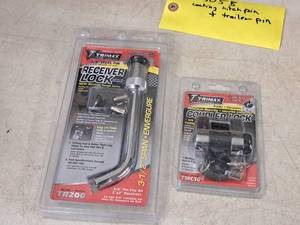 lot 505B image: Trimax Receiver Lock Locking Hitch Pin TR200 and Coupler Lock Trailer Pin TMC10