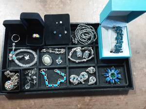 Lot Of Vintage Rhinestone Jewelry, Bracelets, Ring & More