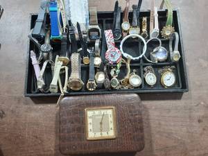 Clock Jewelry Box & Assorted Watches (Phinney-Walker)
