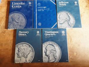 Albums Only Lincoln Cents, Jefferson Nickels, Mercury Dimes, Washington Quarters NO COINS