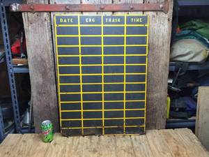 lot 111 image: Vintage Railroad Time Table Schedule Board