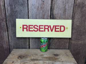 lot 126 image: Vintage Unique Reserved Metal Parking Sign