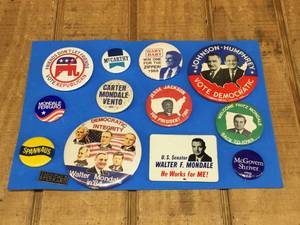 lot 138 image: Vintage Democrat Political Pinback Buttons