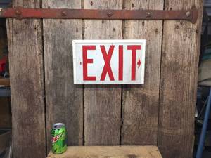 lot 152 image: Vintage Exit Sign - 12 14 x 7 12 x 2 14