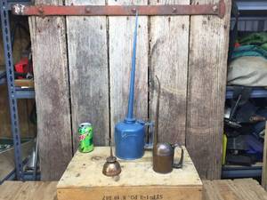 lot 153 image: 3 Vintage Oil Cans - Singer - Eagle - Maple Leaf