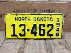 lot 160 image: 1948 North Dakota License Plate