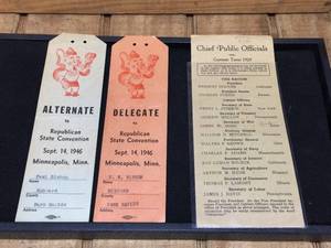 lot 203 image: 1946 Republican Convention Tickets - Plus