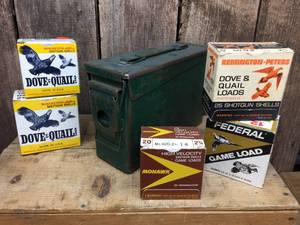 lot 225 image: Vintage Emco Ammo Box & 5 Empty Shotgun Shell Boxes
