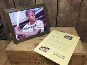 lot 260 image: Hank Aaron Hand Signed Picture with DAO