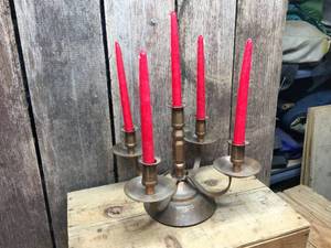 lot 279 image: Vintage Copper Candle Stand 15 diam x 10 H