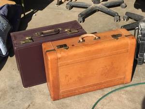 lot 296 image: 2 Vintage Hard Side Suitcases