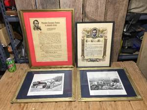 lot 307 image: 4 Abe Lincoln - Civil War Themed Prints