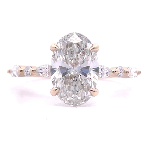 2.81 Carat Oval, Marquise & Round Brilliant Diamond Engagement Ring in 14k Yellow Gold w IGI Report VIDEO
