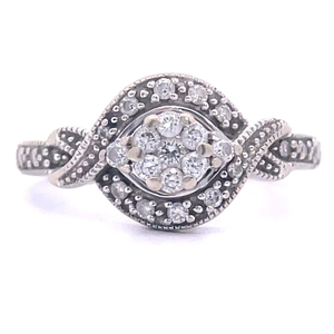 Diamond Entwined Infinity Symbol Cluster Pav�Ring in 14k White Gold VIDEO