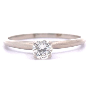 0.33 Carat Round Diamond Classic Solitaire Ring in 14k White Gold VIDEO