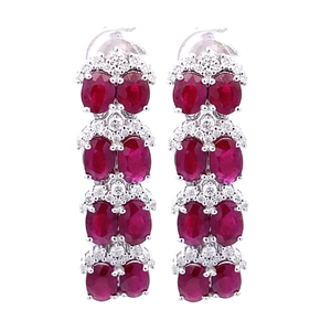 8.51 Carat GIA CERT Rare Burmese Ruby & Natural Diamond Earrings in Platinum $16,530 Appraisal Included w GIA Report VIDEO