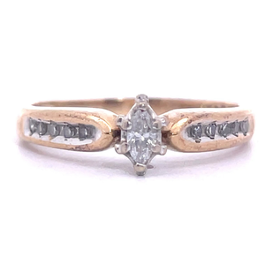 Marquise Center & Channel Diamond Ring in 14k Yellow Gold VIDEO