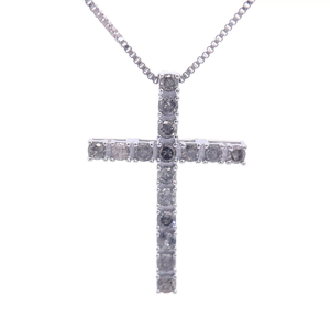 0.50 Carat Diamond Classic Cross Pendant Necklace