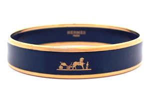 Herms Blue Enamel Bangle Bracelet�VIDEO