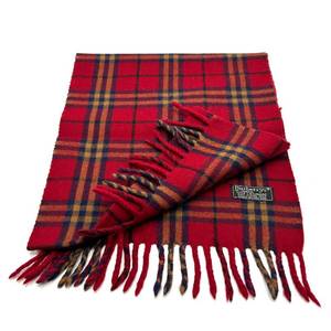 Burberrys of London Red Check 100% Cashmere Scarf - Authentic $500 Retail