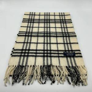 Burberry Cream & Black Checkered Cashmere Scarf - Authentic $500 Retail