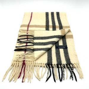 Burberry Beige and Gray Cashmere Scarf - Authentic $500 Retail