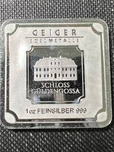 1 TROY OZ .999 FINE SILVER GEIGER BAR