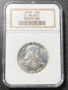 1963 US FRANKLIN HALF DOLLAR NGC MS65