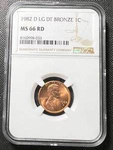 1982-D LG DATE BRONZE LINCOLN CENT NGC MS66RD