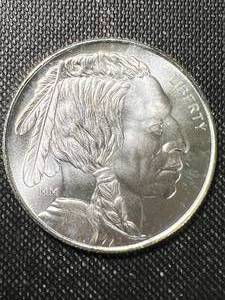 1 TROY OZ .999 FINE SILVER BUFFALO INDIAN ROUND