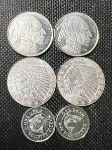 GROUP OF 6 FRACTIONAL SILVER ROUNDS