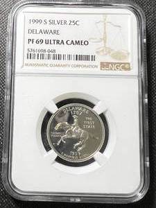1999-S SILVER DELAWARE QUARTER NGC PF69 ULTRA CAMEO
