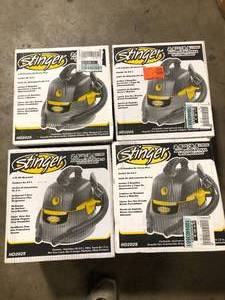 Lot of  Stinger 2.5 Gallon 1.75 Peak HP Small Shop Vac Wet Dry Vacuum with Filter Bag, Hose, Utility Nozzle and Car Nozzle Attachments  Customer Returns See Pictures