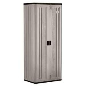 Suncast Resin Freestanding Garage Cabinet in Platinum (30 in. W x 72 in. H x 20 in. D) Customer Returns See Pictures