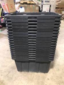 HDX 27 Gal. Tough Storage Tote Top Not Included (18 Pack)  Customer Returns See Pictures
