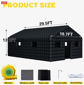 lot 3 image: EROMMY Inflatable Nightclub 30 X 20 X 13, Inflatable Party Tent With 1100w Blower Night Club Tent For Birthday Party Wedding Backyard Rental Business, Black