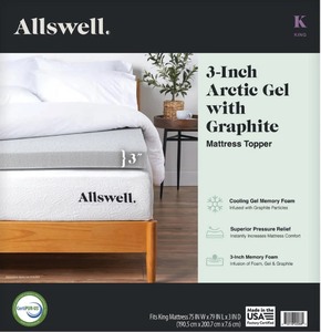 lot 40 image: Allswell 3in Arctic Gel With Graphite Mattress Topper