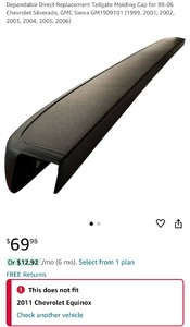 lot 41 image: Chevrolet Silverado Tailgate Moulding- 99-06