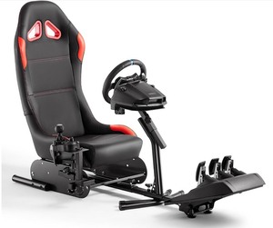 lot 52 image: Racing Simulator Cockpit Steering Wheel Stand with Seat Gaming Chair Sim Racing Cockpit for G29 G920 G923 G27 G25 T248X T248 T300RS T150 458 TX Xbox PS4 PS5 PC Accessories