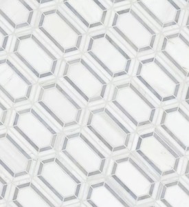 lot 57 image: 27 sq ft - Pavilion Picket 12 in x 12 in. Polished Marble Mesh-Mounted Mosaic Floor and Wall Tile