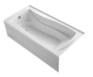 lot 6 image: Mariposa 72 in. x 36 in. Soaking Bathtub with Left-Hand Drain in White, Integral Flange