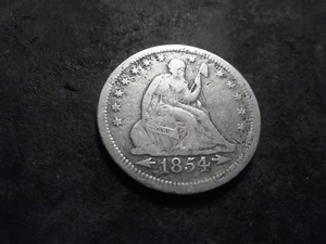 1854 Liberty Seated Quarter With Arrows