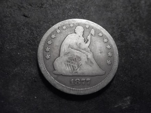 1877 Seated Liberty Quarter With Motto