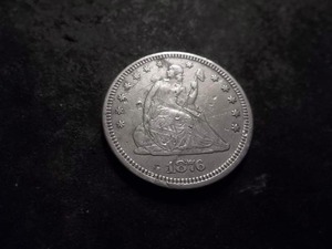 1876 Seated Liberty Quarter With Motto