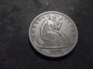 1875 S Seated Liberty Half Dollar With Moto