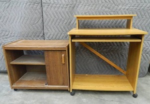 ROLLING COMPUTER DESK AND MICROWAVE CART
