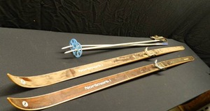 VINTAGE SKIS AND POLES