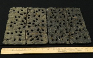VINTAGE CAST IRON LAVA ROCK GRILL PLATE SET